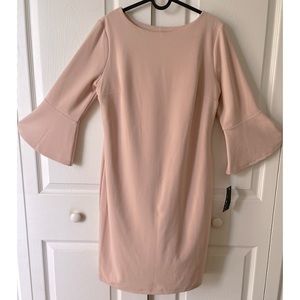 ENFOCUS STUDIO blush pink bell sleeve midi dress